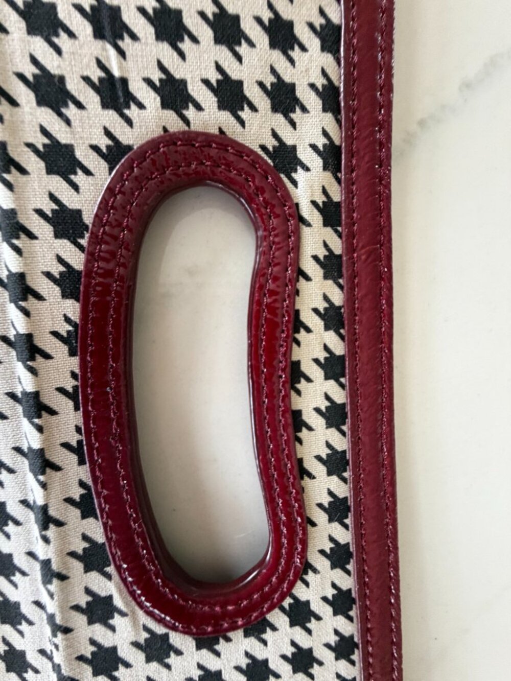 Vintage HOBO International Red Patent Leather Cutout Handle Clutch - Picture 8 of 14